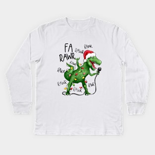 Fa Rawr Rawr Rawr Kids Long Sleeve T-Shirt